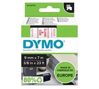 Dymo D1 Etichette Autoadesive per Stampanti LabelManager, Rotolo da 9 mm x 7 m, Stampa Rossa su Bianco, 1 Pezzo S0720700
