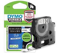 DYMO D1 etichette durevoli originali | 12 mm x 5 mm | stampa bianca su nero | etichette autoadesive che durano sulle superfici impegnative | per etichettatrice LabelManager | 1 Pezzo