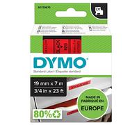 Dymo D1 Etichette Autoadesive per Stampanti LabelManager, Rotolo da 19 mm x 7 m, Stampa Nera su Rosso, 1 Pezzo S0720870