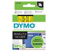 Dymo D1 Etichette Autoadesive per Stampanti LabelManager, Rotolo da 24 mm x 7 m, Stampa Nero su Giallo, S0720980