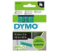Nastro D1 450190 - 12 mm x 7 mt - nero/verde - Dymo