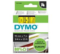 DYMO D1 etichette originali | Rotolo da 19 mm x 7 m | stampa nera su giallo | etichette autoadesive per etichettatrice LabelManager | 1 Pezzo