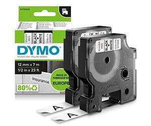 DYMO D1 etichette originali | stampa nera su bianco | 12 mm x 7 mm | etichette autoadesive per etichettatrice LabelManager | 2 pezzi