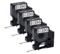 Dymo D1 - Nastro di ricambio trasparente per Dymo 45010 S0720500 D1, 12 mm x 7 m, nero su trasparente, per Dymo LabelManager 160 210D 360D 420P LabelWriter 450 Duo Label Maker, 4X