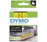 DYMO D1 Standard 24mm 24mm x 7m, 53718 (24mm x 7m Black on Yellow,)