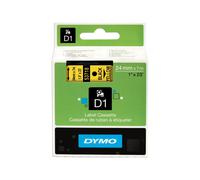Dymo D1 Etichette Autoadesive per Stampanti LabelManager, Rotolo da 24 mm x 7 m, Stampa Nero su Giallo, S0720980
