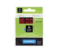 Dymo D1 45807, S0720870, 19mm x 7m, testo nera/sfondo rosso, nastro originale