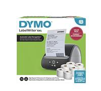 DYMO LabelWriter 5XL stampante di etichette Bundle | Riconoscimento automatico delle etichette | Stampa etichette di spedizione extra large da Amazon, DHL e molti altri | Spina UE a 2 poli