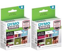 DYMO LabelWriter Etichette durevoli originali | 25mm x 54mm | Poliestere bianco | 160 etichette autoadesive | Alte prestazioni | Per stampanti di etichette LabelWriter (Confezione da 2)