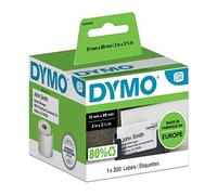Dymo LabelWriter etichette per badge non adesive | 51 x 89 mm (rotolo da 300) | stampa nera su bianco | per etichettatrici LabelWriter, originali