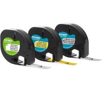 DYMO LetraTag assorted 3 pack nastro per etichettatrice (DYMO LetraTAG Starter Pack - etikette) NEW