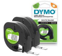 Dymo LetraTag etichette originali di carta autoadesiva | rotolo da 12 mm x 4 m | stampa nera su bianco | LT etichette autoadesive per etichettatrice LetraTag | 2 pezzi