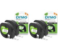 DYMO LetraTag etichette originali di carta autoadesiva | rotolo da 12 mm x 4 m | stampa nera su bianco | LT etichette autoadesive per etichettatrice LetraTag | 2 pezzi (Confezione da 2)
