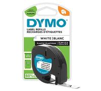 Dymo LetraTag etichette originali in plastica - rotolo da 12 mm x 4 m - stampa nera su bianco - LT etichette autoadesive per etichettatrice LetraTag - 1 pezzo