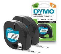 Dymo LetraTag etichette originali in plastica - rotolo da 12 mm x 4 m - stampa nera su bianco - LT etichette autoadesive per etichettatrice LetraTag - 2 pezzi