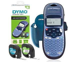 DYMO LetraTag LT-100H+ Etichettatrice Starter Kit | Macchina etichettatrice palmare | con etichette in carta e plastica trasparente e un porta-etichettatrice | Ideale per casa o ufficio
