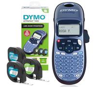DYMO LetraTag LT-100H Starter Kit per la creazione di etichette, Macchina etichettatrice palmare, con nastro adesivo in plastica, in carta e trasparente, adatto per casa o ufficio