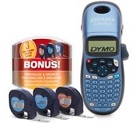 Dymo LetraTag LT-100H Starter Kit per la creazione di etichette, Macchina etichettatrice palmare, con nastro adesivo in plastica, in carta e trasparente, per casa o ufficio