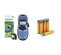 DYMO LetraTag LT-100T Etichettatrice | Macchina etichettatrice palmare | Tastiera ABC/Display LCD a 13 caratteri | Ideale per casa o ufficio + Amazon basics confezione da 8 AAA