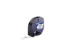 DYMO LetraTag - Nastro in poliestere, 12 mm x 4 m, 5 pezzi, colore: nero su bianco