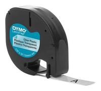 Dymo LetraTag S0721530 nastro originale per etichettatrice - testo nero su sfondo trasparente - larghezza 12 mm x 4 metri (12267)