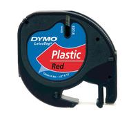 Dymo Letratag S0721630 Etichetta originale Tapestone - Black Testo su sfondo rosso - larghezza 12mm x 4 metri (91203) NEW