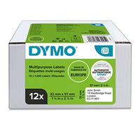 DYMO LW etichette originali multiuso, 32x57 mm, 12 rotoli da 1.000 etichette facili da staccare (12.000 pezzi), autoadesive, per etichettatrici LabelWriter