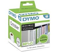 Dymo LW etichette piccole per raccoglitori | 38 x 190 mm | rotolo da 110 | stampa nera su bianco | autoadesive, per etichettatrici LabelWriter