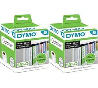 DYMO LW etichette piccole per raccoglitori | 38 x 190 mm | rotolo da 110 | stampa nera su bianco | autoadesive | per etichettatrici LabelWriter (Confezione da 2)