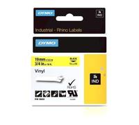 DYMO - Nastro Autoadesivo per Etichettatrice Formato 19 mm x 5.5 m Nero su Giallo