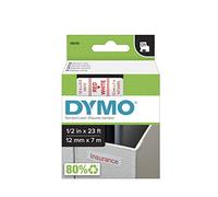 DYMO Nastro etichettatura standard D1 43610 (stampa nera su nastro trasparente, 1/4 '' L x 23' L, 1 cartuccia), DYMO Authentic