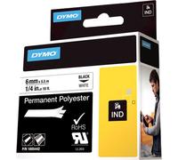 DYMO Poliestere Permanente IND Dymo 1805442 6mm Black on White Tape