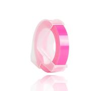 Dymo Omega, 9mm x 3m, testo bianco / fluorescente sfondo rosa, nastro compatibile