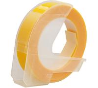 Dymo Omega, 9mm x 3m, testo bianco / sfondo giallo, nastro compatibile