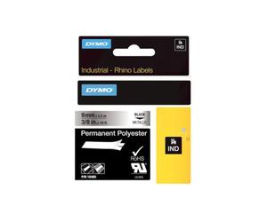 DYMO Polyester Permanent IND - Nastri per etichette (Nero su sfondo metallico, Multicolore, Poliestere, -40-150 °C, UL 969, DYMO)