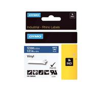 Dymo Rhino Coloured Vinyl Vinylband white auf blau Rolle x 1 n 1805243