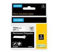 DYMO Rhino Etichette in poliestere permanenti industriali | 19 mm x 5,5 m | Stampa nera su trasparente | Autoadesive | per LabelManager e Rhino Label Makers