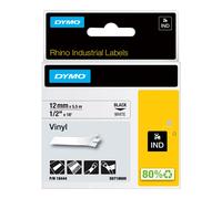DYMO Rhino Industrial Vinyl Labels 12 mm x 5.5 m Roll Black Print on White