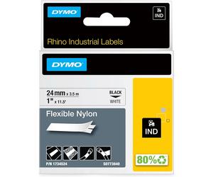 Dymo Rhino nastro IND, Nylon 24 mm x 3,5 m nero su bianco per S0773840
