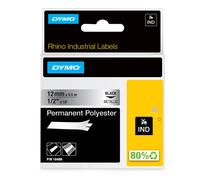 DYMO - S0718180 - Nastro Rhino 18486 - 12 mm x 5,5 mt - poliestere - permanente - nero-metallo - Dymo - 72183 - Conf. da 1 Pz. - S0718180