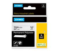 DYMO - S0718220 - Nastro Rhino 18484 - 19 mm x 5,5 mt - poliestere permanente - nero-bianco - Dymo - 66531 - Conf. da 1 Pz. - S0718220
