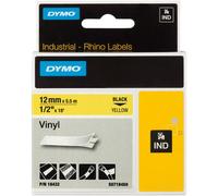 DYMO S0718450 / 18432 Nastro In Vinile Rhino ID1 12Mm X 5.5M Nero Su Giallo