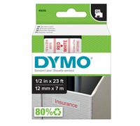 Dymo schriftband 45015 white red (s0720550)