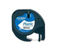 Dymo S0721610 LetraTag - Etichette in plastica, rotolo da 12 mm x 4 m, stampa nera su bianco