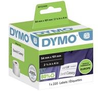 DYMO S0722430 Rotolo di etichette 101 x 54 mm Carta Bianco 220 pz. A tenuta pe