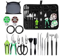 Dynaeuty Set Di Attrezzi Da Giardinaggio, 20 Pezzi Kit Giardinaggio Con Custodia Borsa, Pala da Giardino, Manico In Legno Antiscivolo, Strumenti da Giardinaggio Per Donne e Uomini (A)