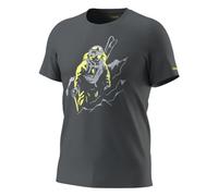 Dynafit Blacklight Cotton M - T-shirt - uomo M Dark Grey/Yellow man Cotone Organico/Biologico,Bluesign