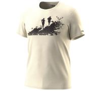 Dynafit - T-shirt urbana in cotone biologico con maniche corte - Graphic Co M S/S Tee Overcast Runners per Uomo in Cotone - Taglia XL - Beige