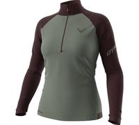 Dynafit Speed Polartec® 1/2 Zip - felpa in pile - donna XS Light Green/Dark Red woman Bluesign,Polartec Power Grid