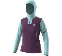 Dynafit Traverse Ptc Hooded W - felpa con cappuccio - donna S Dark Violet/Light Blue woman Polartec Power Grid